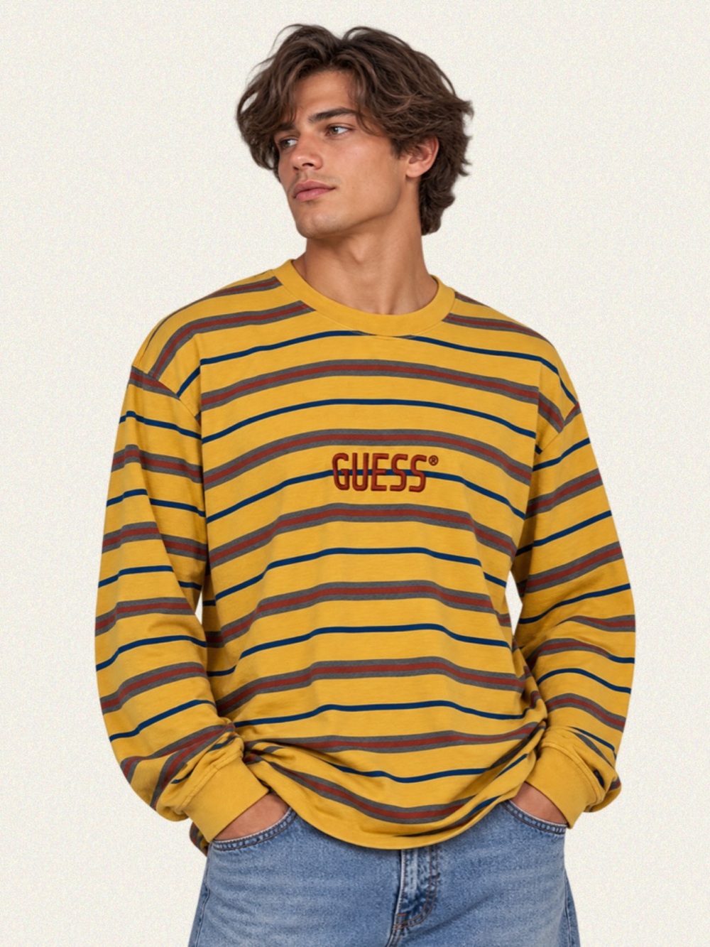 GUESS Originals Retro Striped Long Sleeve Tee